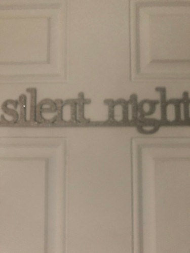 Silent Night Magnetic Door Sign Holiday Christmas Decoration Silver Glitter - Picture 7 of 11