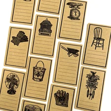 Junk Journal Label Stickers Vintage Style Planner Collage Scrapbooking