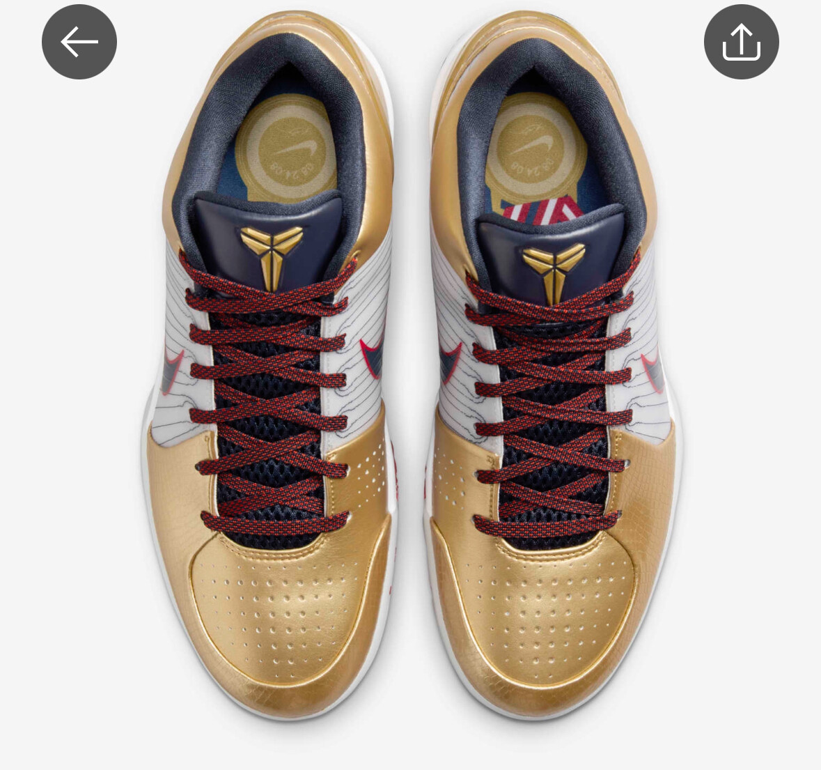 【NIKE】Kobe4 ProtrollicGold and DarkObsidian FQ3544-100 Nike Kobe 4 Protro Metallic Gold and Dark Obsidian FQ3544