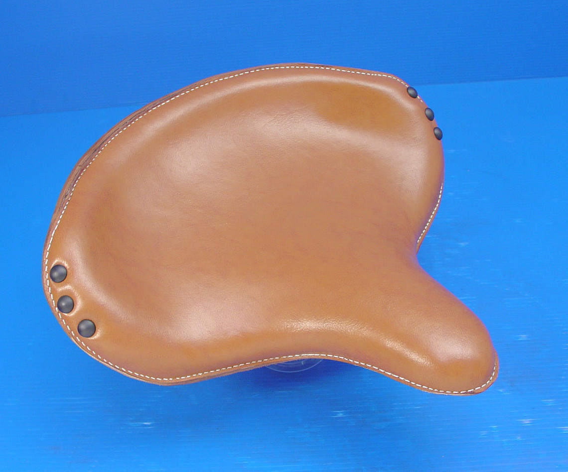 Brown Leather Army Solo Seat Knuckle Pan Shovelhead EL FL VL Brown Leather Army Solo Seat Knuckle Pan Shovelhead EL FL VL