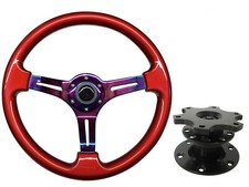 Red Neo Chrome TS Steering Wheel + Quick Release boss 42BK