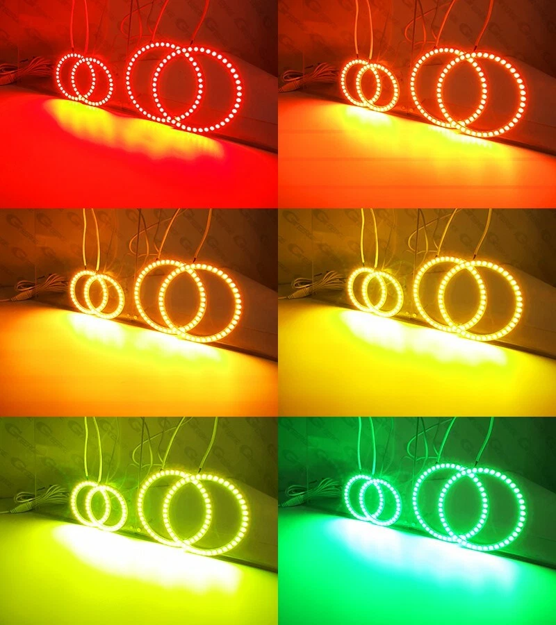 Para Audi TT MK1 8N Multicolor RGB LED Ojos de Ángel Kit Anillos Halo Bluetooth APP Foto 3 de 4