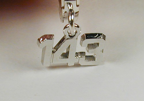 TummyToys® Sterling Silver Navel Belly Ring & 143 = I Love You Charm Free Ship - 第 4/4 張圖片