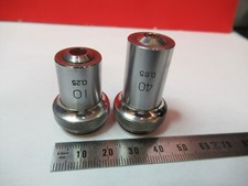 LOT 2ea KYOWA TOKYO 40X 10X OBJECTIVE OPTICS MICROSCOPE PART AS PICTURED T9-A-39