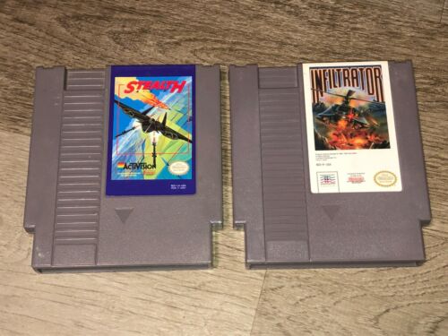 Stealth ATF & Infiltrator Nintendo Nes Cleaned Tested 2 Game Lot Authentic - Photo 1 sur 3
