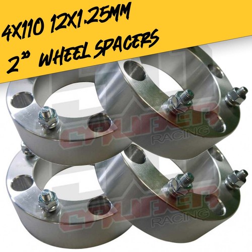 Set of Four 2" 4x110 Wheel Spacers 12x1.25 for Yamaha Viking Wolverine