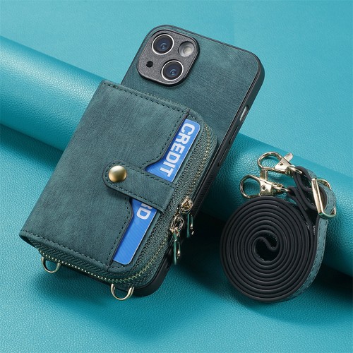 Zip Leather Wallet Case + Strap For Apple iPhone 16 15 14 12 11 XR SE 8 7 6 Plus - Picture 17 of 24