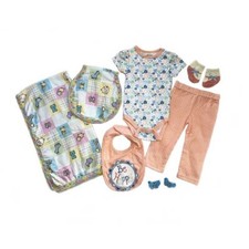 Handgefertigte Babydecke, Spucktuch, Strampler, Lätzchen, Hose, Socken, Haarnadel, Neugeborene