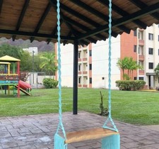 Handmade Macrame Swing, Macrame Wood Swing, Wood Swing, Tree Swing Adult