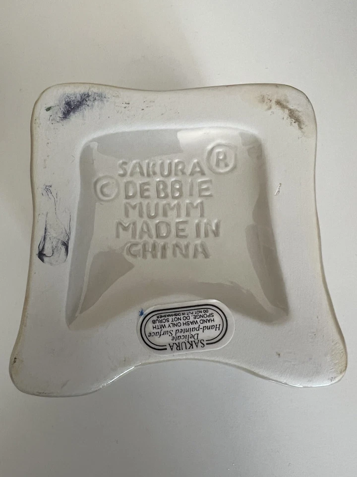 Azúcar y crema vintage Sakura Debbie Mumm cerámica Navidad pan de jengibre casa Foto 4 de 4