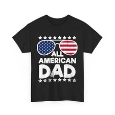 4th of July Shirt, All American Dad American Flag Sunglasses T-shirt, Dad Shirt
