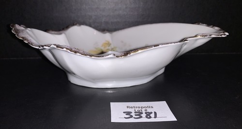 MZ Austria Porcelain Candy Dish Nut Dish Pink Floral Gold Trim Vintage - Picture 3 of 5