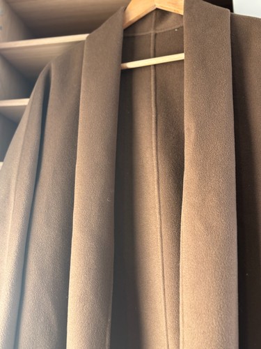 Cappotto lungo fatto a mano 20% cashmere 80% lana - taglia M, design minimalista lusso - Foto 15 di 17
