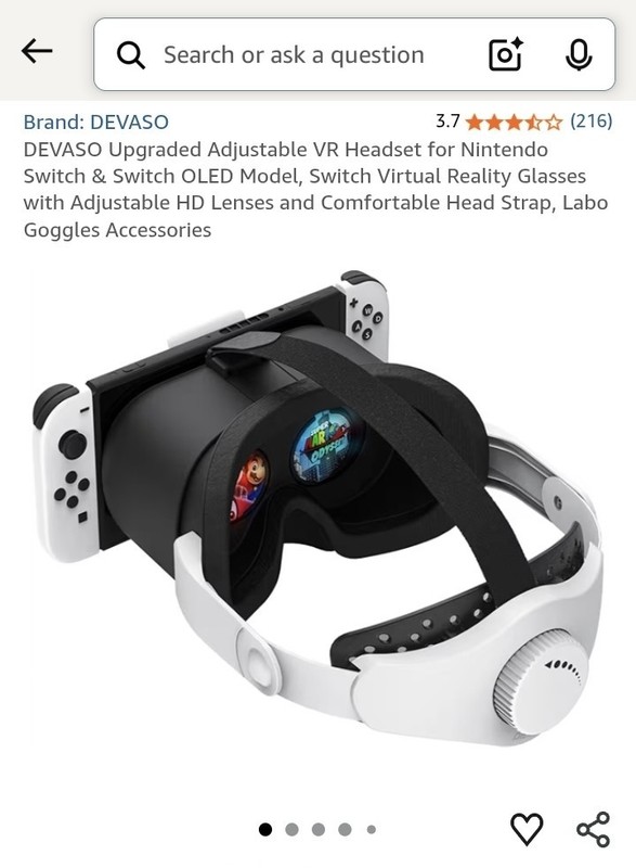 DEVASO Upgraded Adjustable VR Headset for Nintendo Switch & Switch OLED Model