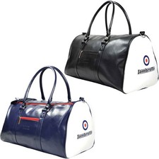 Lambretta Mens Retro Sports Zipped Faux Leather Bowling Style Duffle Holdall Bag