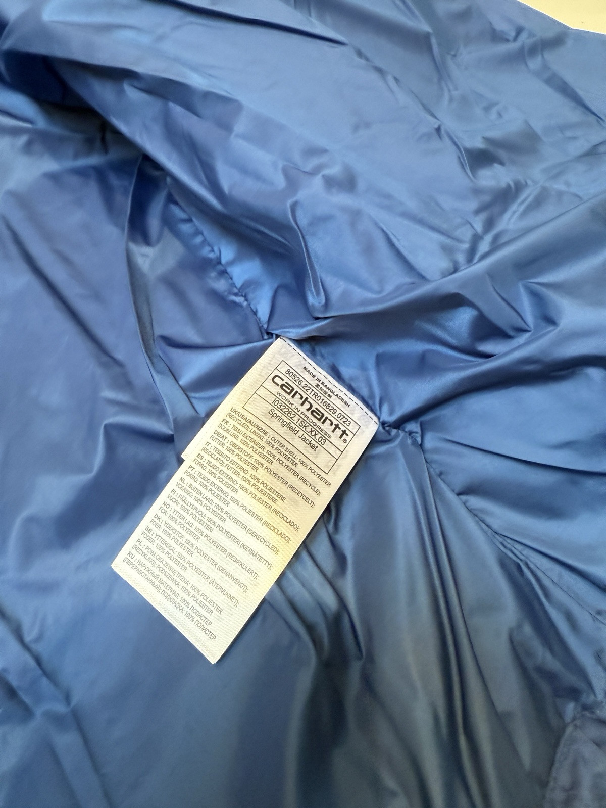 Carhartt WIP Springfield Full Zip Puffer Jacket, Liberty Blue, Size M RRP £270 image 8