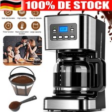 Kaffeemaschine für Pulver & ,Timer 1,5L 12 Tassen Timer Tropf-Stopp Heizplatte