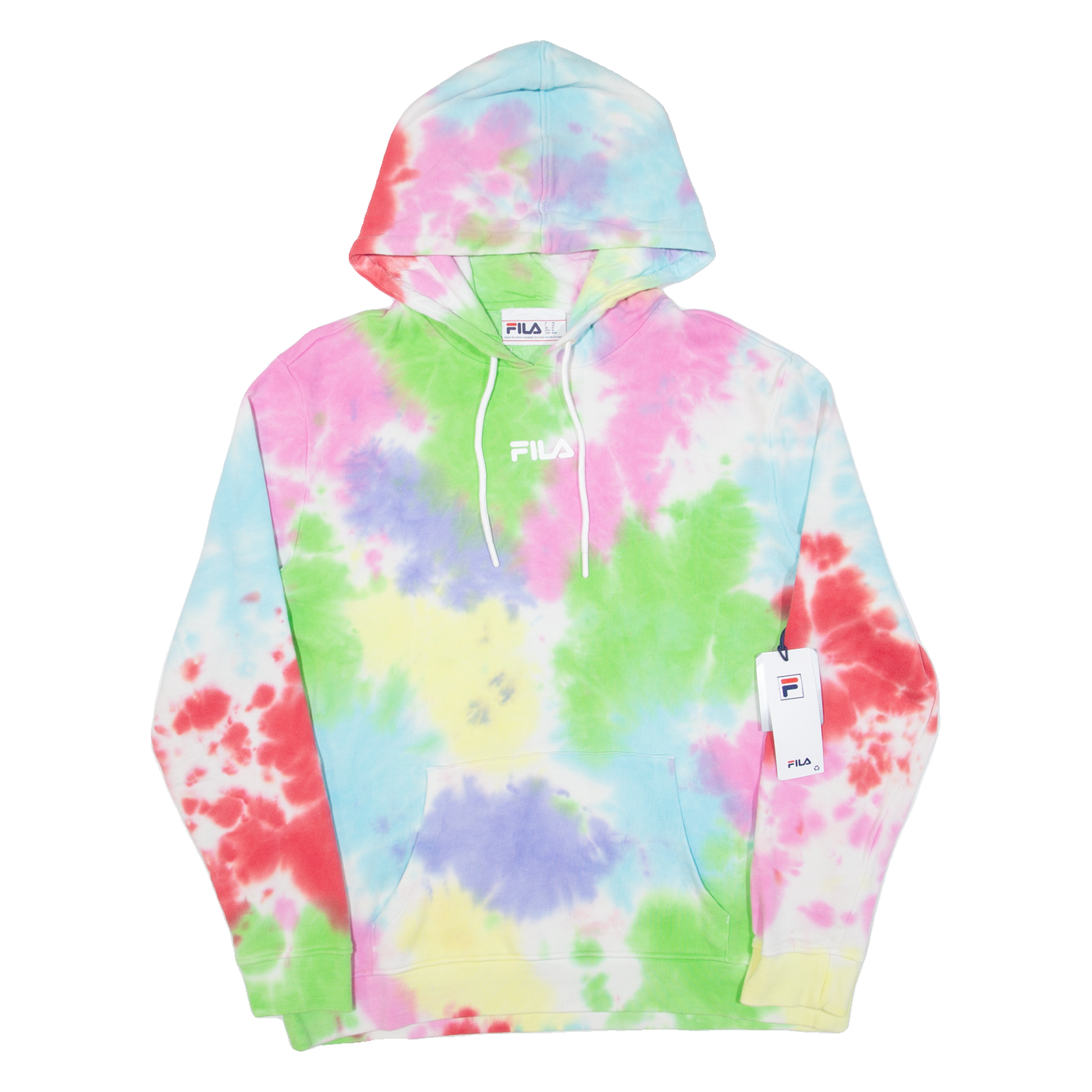 FILA Tie dye Felpa con Cappuccio Uomo Verde M