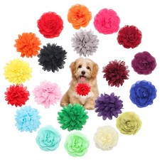 20 Pcs Dog Collar Flowers Pet Bow Ties Multi-Color Pet Flower Collars for Puppy