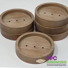 Wood Round Soap Dish Made In USA - 10 Pcs