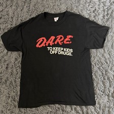 Vintage 80s Dare Men's T-Shirt Faded Black Single Stitch Made in USA Size Large
