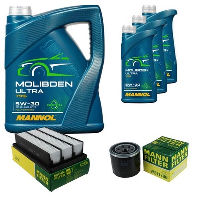MANN Inspektionspaket 8L MANNOL Molibden Ultra 5W-30 für Hyundai Santa Fé II