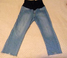 Y2K Maternity Jeans 33 Raw Hem Soft Grunge Comfortcore Y2K Retro Made in USA