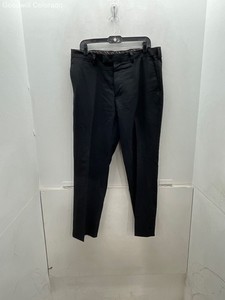 Louis Raphael Luxe Black Solid Wool Dress Pants 35x30