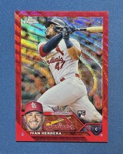 2023 Topps Chrome Ivan Herrera Red Wave Refractor 3/5 RC Cardinals #177