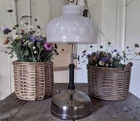 Vtg. 1920 Diamond Lamp Co. Akron Ohio Kerosene Lantern 18" Tall -Milk Glass Lamp