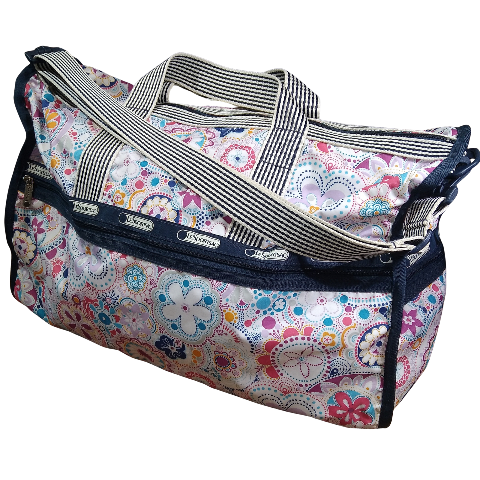 LeSportsac Large Weekender Travel Bag Floral Print Multicolor Shoulder Strap