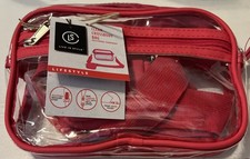 Clear Crossbody Bag / clear and pink
