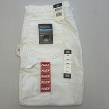 Dickies Men's Relaxed Fit Straight Leg Flex Painter's Pants White 34x30 WP823WH