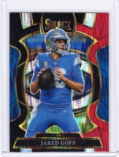 2025 Panini Select #69 Jared Goff Black and Red Prizm Shock