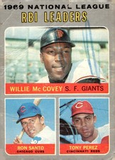 1970 O-Pee-Chee #63 1969 RBI Leaders (Willie McCovey / Ron Santo / Tony Perez)