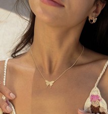 Dainty Butterfly Necklace - Stylish 18K Gold Plated Women's Adjustable Chain