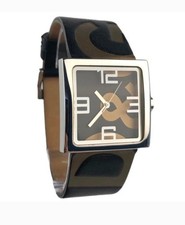 Dolce&Gabbana D&G Time Square Reloj Analógico Negro Marrón Cuero Acero Inoxidable