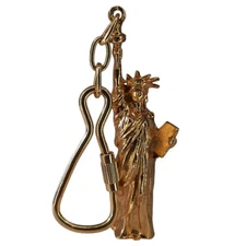 Statue of Liberty Gold 3D Keychain Screw Lock Key Ring New York Souvenir Metal