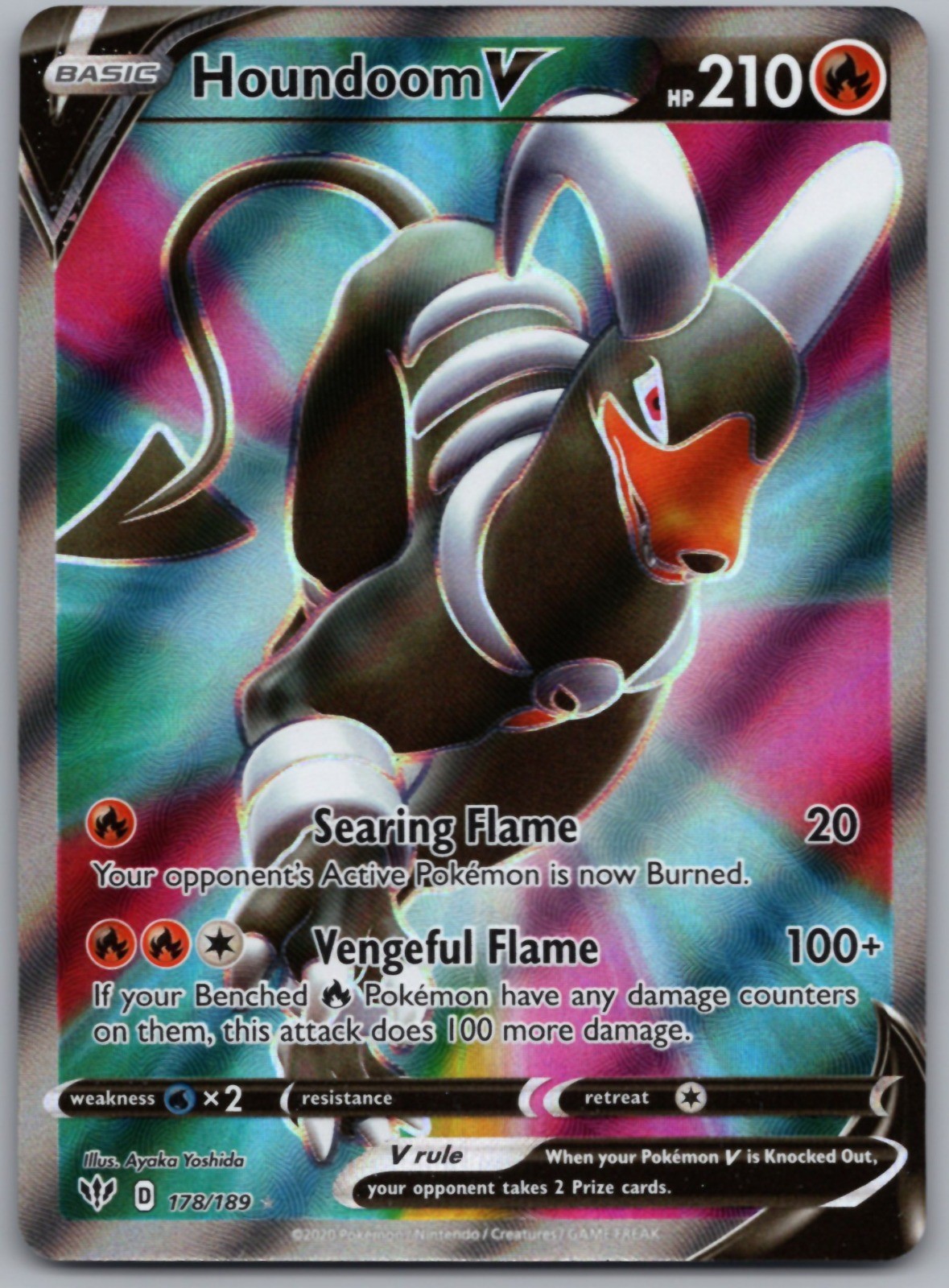 Houndoom V (Full Art) Ultra Rare SWSH03: Darkness Ablaze 178/189 NM