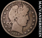 1908-S Barber Half Dollar- Silver- Scarce Better Date No Reserve #i9430