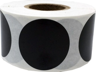 Black Color Coding Labels   1.25 Inch Round Circle Dots, 500 Total Adhesive S...