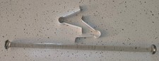 Vintage Clear Glass Towel Bar with Metal Brackets