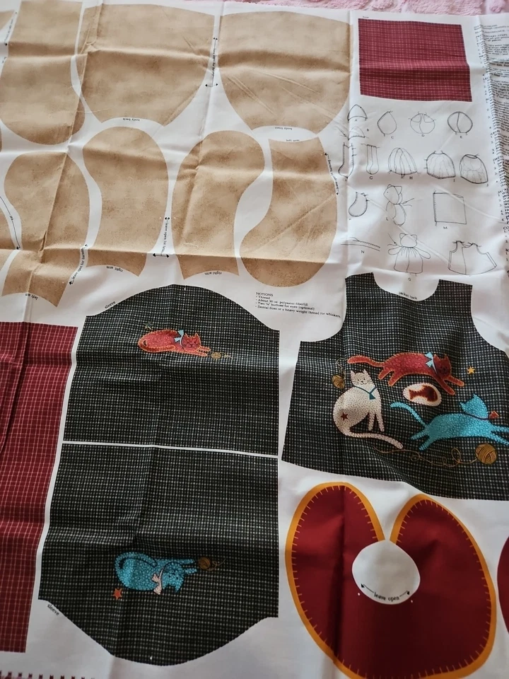 Homespun Kitty  - Cut & Sew - Fabric Panel - VIP Cranston USA Cotton Fabric  - Image 4 of 4