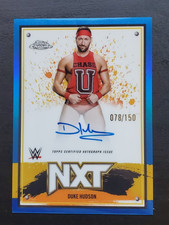 2025 Topps WWE Chrome Duke Hudson Blue Refractor Auto 78/150 #NXT-DHD WWE
