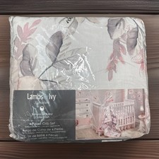 Lambs  Ivy Signature Botanical Baby Watercolor Floral 4-Piece Crib Bedding Set