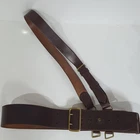 Original WW1 WW2 Leather Brass SAM BROWN BELT Cross Strap Mens Military Uniform