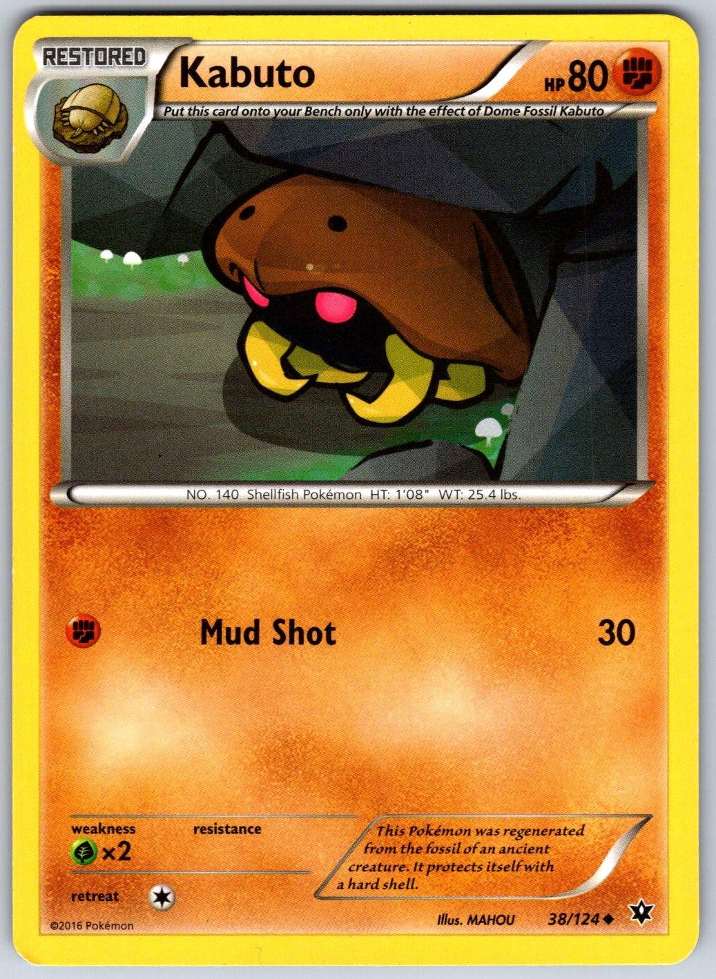 Kabuto 38/124 Uncommon Fates Collide Pokemon Near Mint