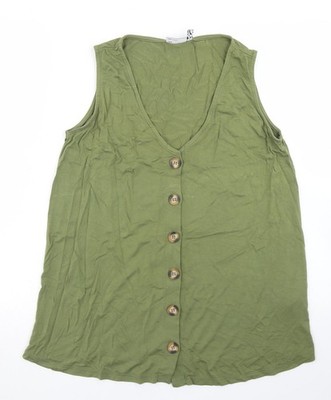 Asos Damen grün Viskose Basic Tank Größe 6 V-Ausschnitt