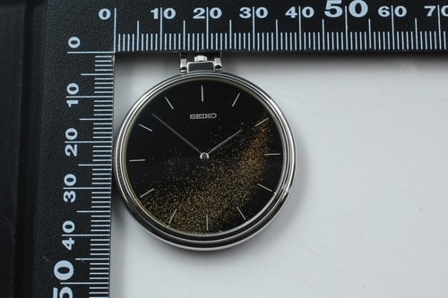 Vintage 1985 Near MINT Seiko Yosooi 9020-0010 Black Quartz Pocket Watch JAPAN - Picture 10 of 10