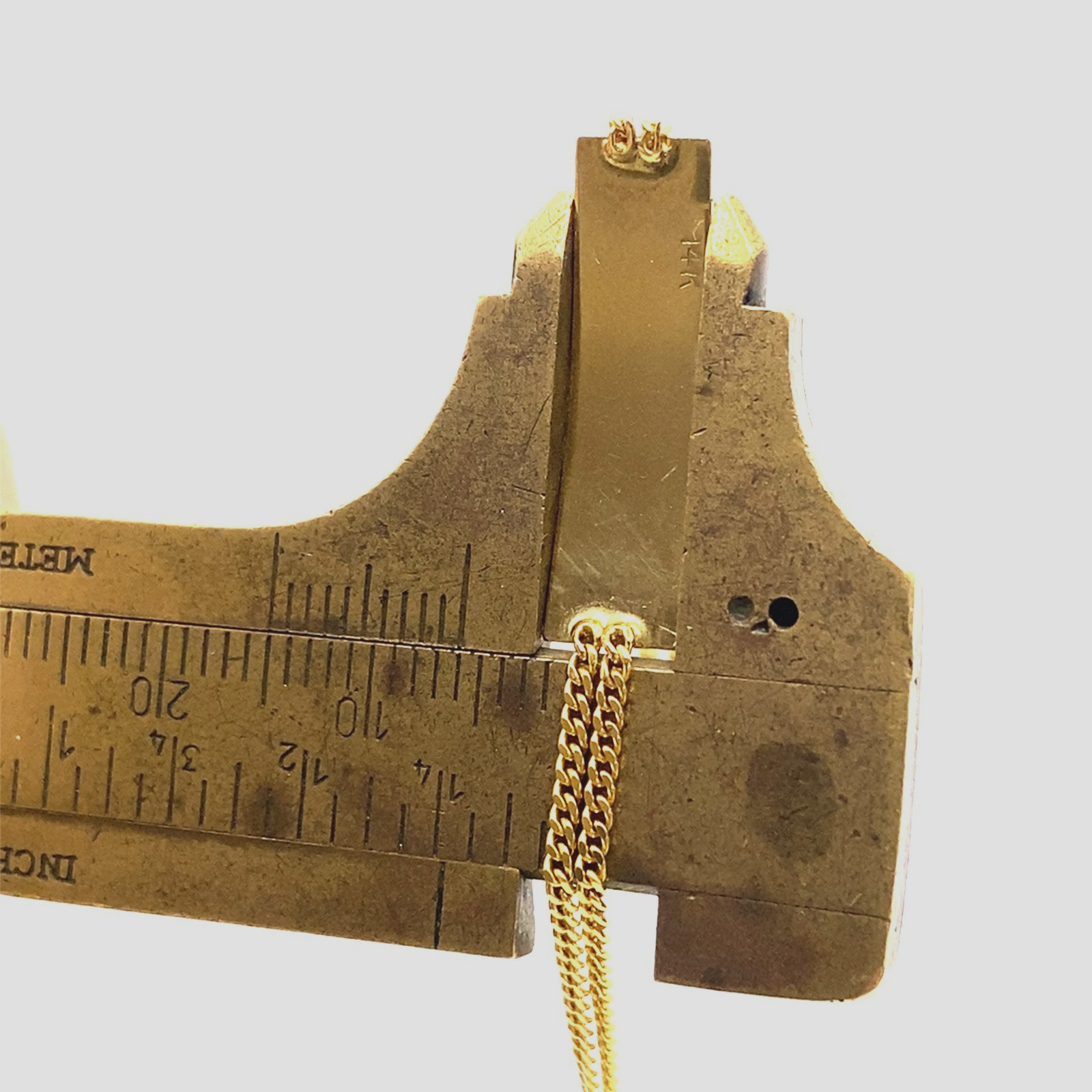 Solid 14k Yellow Gold Rectangular ID Bar Double S… - image 11